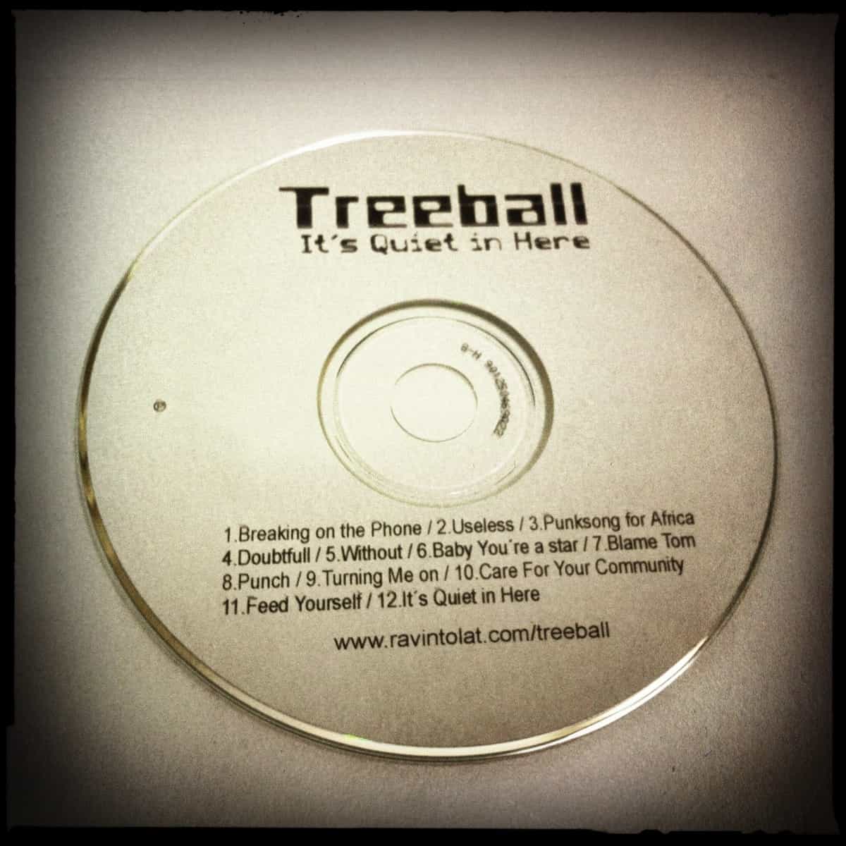The It’s Quiet in Here demo CD with its twelve song titles